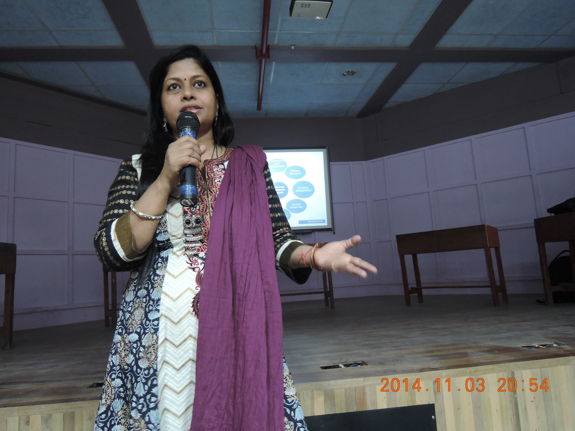 Dr. Itishree Misra at the Career counselling session for parents